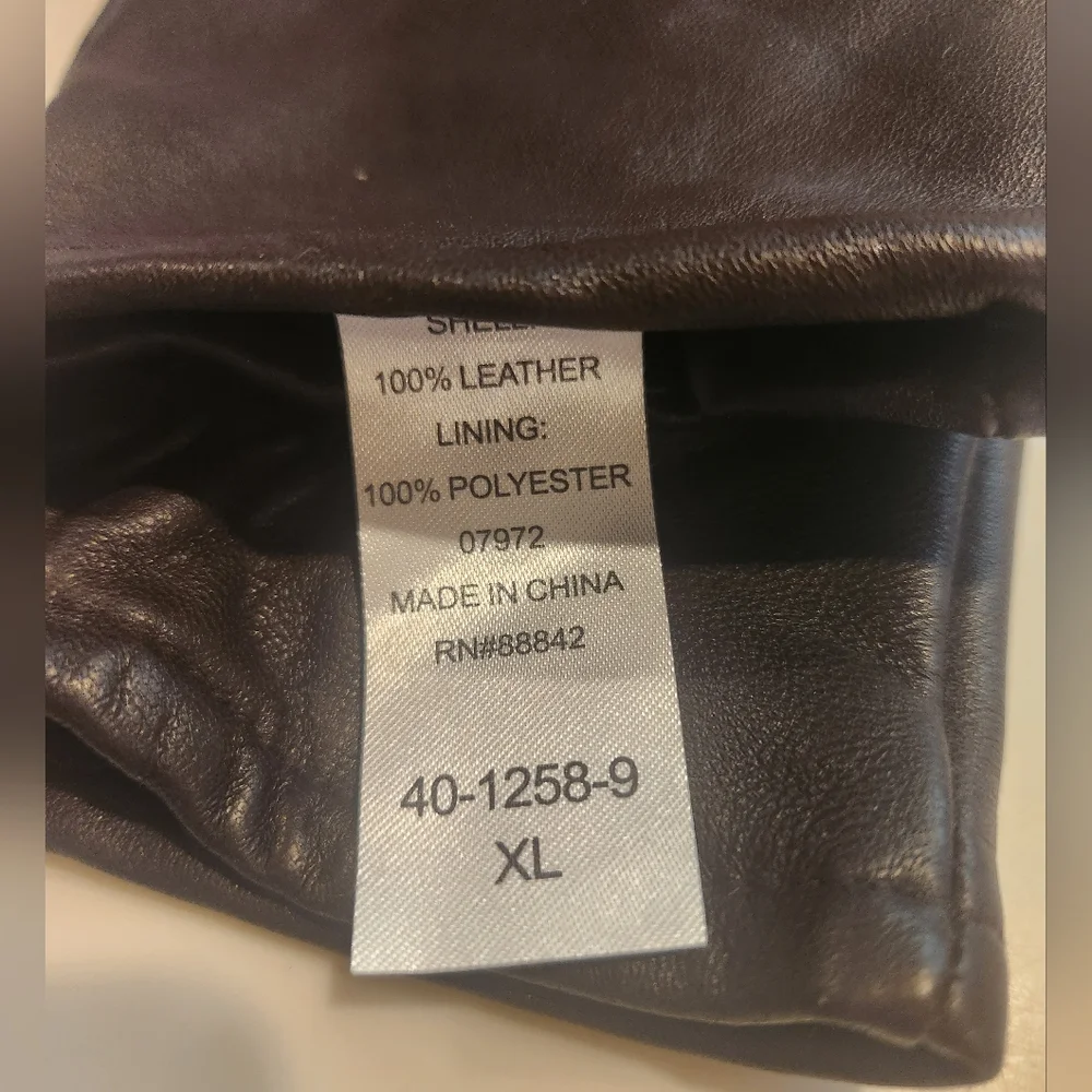 Woman Within Dark Brown Leather Gloves, Size XL